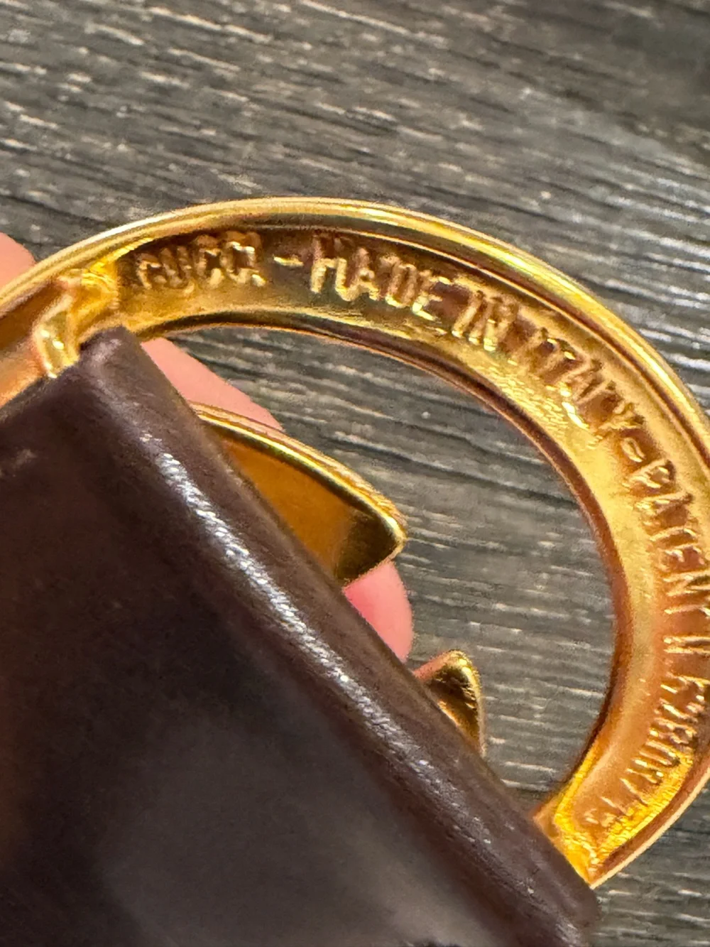 Gucci Dark Brown Leather Belt with Gold Double G Buckle